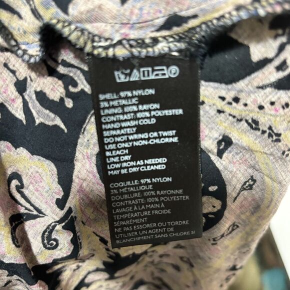 Ecote Womens Paisley Wrap Maxi Dress XS Black Stunning Cocktail Party Sleeveless - Picture 13 of 14